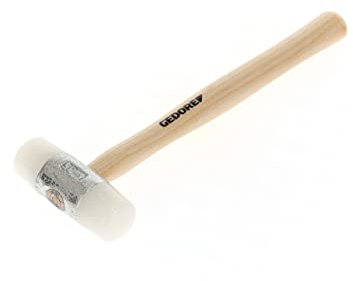 GEDORE Maillet en nylon avec manche en bois, Maillet en cuir, Ø 35 mm, Marteau avec manche en frêne, Outil, Forgé, 225 E-35