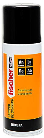 fischer - Aerosol de Silicona Multiusos 400ml | Lubricante Transparente para Superficies Porosas y No Porosas | Antiadherente, Limpiador y Protector | Uso Interior y Exterior