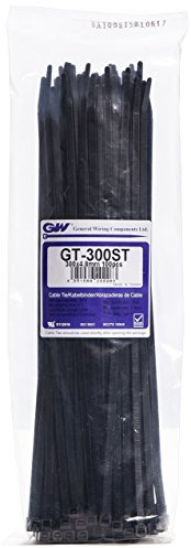 GW Kabelbinder-Technik, Kabelbinder 300 x 4,8 mm, schwarz, 100 Stück, GT-300STBC