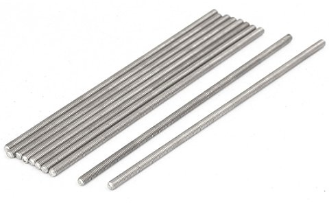 sourcing map Tige Filetée M3 x 100mm Acier Inoxydable 304, 0.5mm de Pas, 10Pcs Tiges Entièrement Fileté pour Projets de Bricolage
