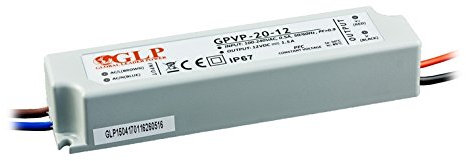 a3843glp profesional LED transformador con PFC > 0,9, 12 V dc 2 A 24 W, resistente al agua IP67, constante SELV, CE, protección de cocinas: cortocircuito, de tensión, überlastschutz
