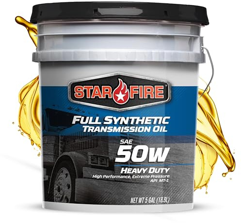 STARFIRE SAE 50W Full Synthetic Transmission Oil – 5 Gallon Pail – Heavy Duty Gear Oil for Manual Transmissions – Long Drain, High Temp, Oxidation Resistant