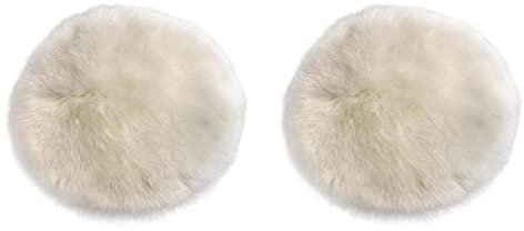 LOVIVER 2pcs Künstliche Schaffell Teppich Kunstfell Dekofell Weiß Grau Matte Sitzkissen Kinderteppiche, weich und kuschelig, Weiß