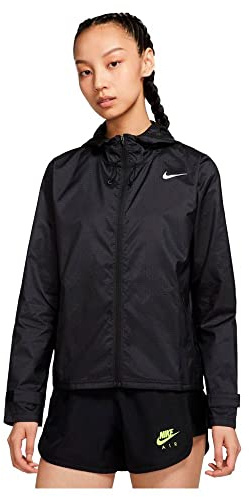 Nike Hip Length Hooded Jacket W Nk Essential Jacket, Black/Reflective Silv, CU3217-010, M