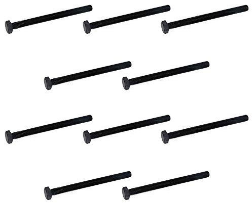 MroMax Sechskantschrauben, M8 x 120 mm, Karbonstahl, rostfrei, metrisch, Vollgewinde, Ersatzschraube, schwarz, 10 Stück