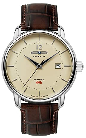 Zeppelin lz120 bodensee Herren Uhr analog Automatik mit Leder Armband 8160-5