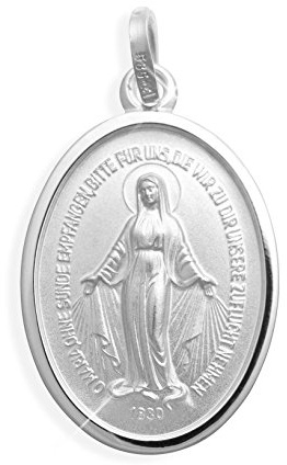 Wundertätige Madonna Immaculata Milagrosa Marienanhänger Medaille echt Sterling Silber 925 Größe wählbar