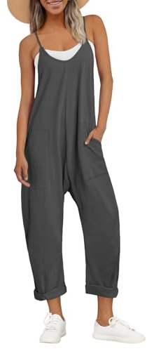 AUTOMET Workout Gym Clothes Denim Romper Halara Dress Jumpsuits for Women Maternity Comfy Summer Outfits Trendy Overalls Jumpers Fashion 2026 DarkGrey M