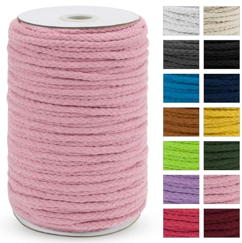 Uiopa Makramee Garn 5mm x 90m, Baumwollkordel Baumwollseil Natürlicher Baumwollschnur, Makramee Garn Geflochten für Pflanzenaufhänger, Wandbehang, Traumfänger, Garten, DIY-Projekte