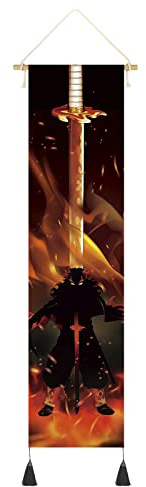 DigiTizerArt Hanging Poster Canvas Wall Art Painting Anime Characters Tapestry Silhouette Effect Wall Tapestry With 2 Tassels And Wooden Hanging Rod Wall Decor Tapestry Decoration For Room (Style-D)