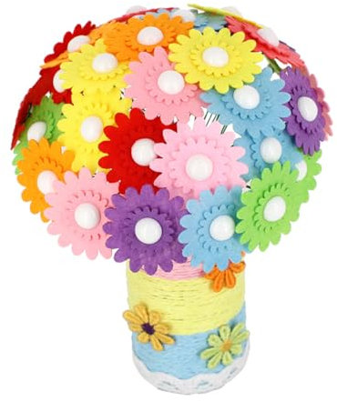 Cabilock Handgefertigter Knopfstrauß Diy-knopfstrauß Lernstrauß Kindergartenstrauß Bastelidee Knopfblumen-cluster für Kreatives Lernspielzeug