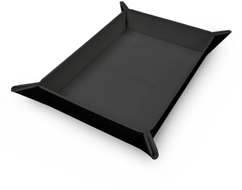 Ultra PRO Lebendige, magnetische faltbare Würfelablage, tragbar, kompakt, Tisch-RPG-Gaming-Werkzeug, Zubehör, langlebiges Kunstleder, faltbare Würfelhalter-Matte – Schwarz
