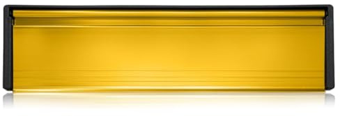 [FIXINGS DIRECT] 12 Draught-Proof Letterplate MailPlate Telescopic Sleeved Postal Letterbox Fits Multiple Door Types, Upvc, Composite, Timber (Polished Gold, 40/80)