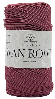 cordino per borse swan rowen effetto elegant da 200g - 50% cotone riciclato-50% poliestere per uncinetto 3-4 (lampone - 08)