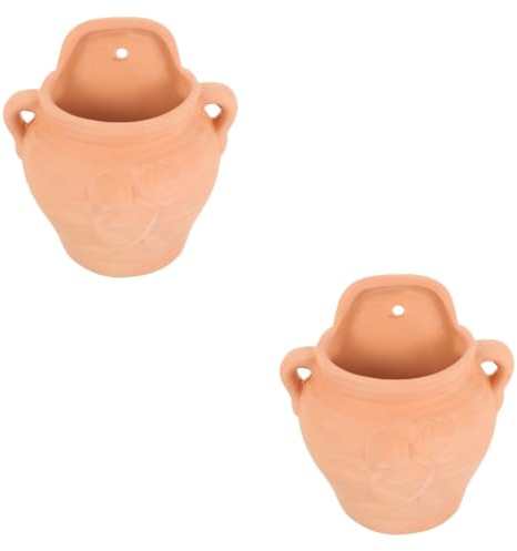 KONTONTY 2 Pz Vaso Da Fiori Da Parete Vasi Da Fiori Appesi Coperto Porta Piante Da Appendere All'aperto Vasi Per Piante Da Supporto Per Fiori Da Esterno Terracotta