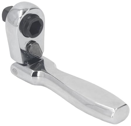 VELATEMOR Utensili per Chiavi Manuali 2 in 1, Chiave a Cricchetto a Testa Mobile, Chiave a Bussola per Chiave a Cricchetto 72 Denti 1/4 di Pollice, Testa a Cricchetto Reversibile