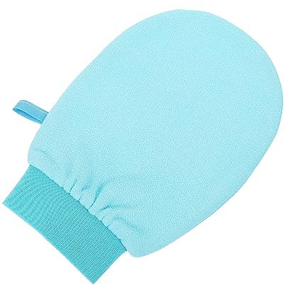 Healeved Moufles Exfoliant de Bain en Viscose Bleu Bord Élastique, Favorisant la Circulation Sanguine, pour Gommage Corps et Lavage Dos