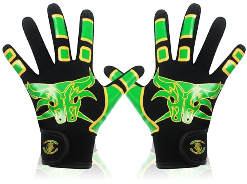 AMYESE Guanti da baseball da baseball per bambini, guanti da battuta Green Bull Sport, traspiranti, elastici, con presa salda, per bambini, ragazze, ragazzi, gabbia, battuta, giochi di pratica