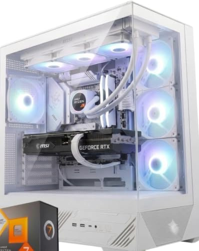 AGM store Pc Gaming RYZEN 7 7800X3D Bianco - Scheda video RTX 5060 TI - RAM 32GB DDR5 6000mhz - Nvme 1TB Pci gen4 - Dissipatore a Liquido 360mm - Wifi e Bluetooth - Windows 11