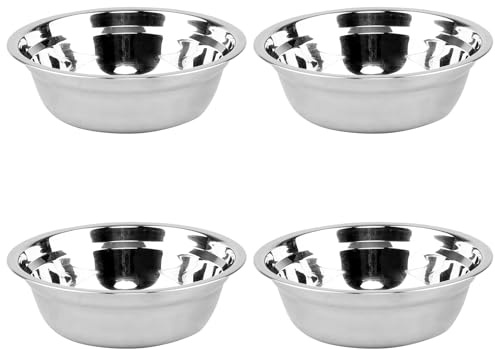 Lasbily Ciotole in acciaio inox, confezione da 4, 19,18 cm | Ciotole da cucina in metallo per mescolare, servire e preparare alimenti, design a incastro, lavabili in lavastoviglie