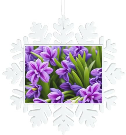 Hyazinthe Lila Schneeflocke Form Weihnachtsbaum Anhänger Weihnachtsschmuck Handwerk Dekorationen mit Lanyards Home Anhänger Dekorationen