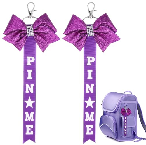 Sosoport Cheerleading Schlüsselanhänger Mit Schleife Pin-Me-Cheer-Schlüsselanhänger Mit Strassstein 2 Stück Dekoration Für Tasche Rucksack Und Geldbeutel Cheerleading Zubehör Für Mädchen Und Frauen