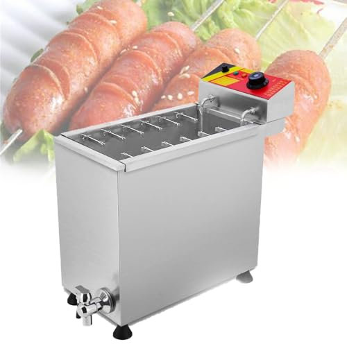Freidora de perritos calientes, freidora comercial, freidora automática de perritos calientes de 25 l, máquina para hacer palitos de perritos calientes con queso, freidora eléctrica para cocina, rest