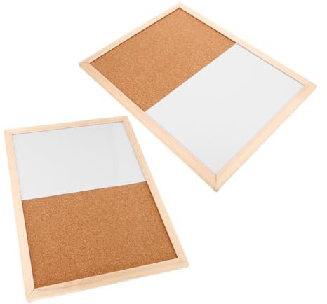 Sewroro 2stücke Kork-pinnwand Und Whiteboard Mit Holzrahmen Wandmontiert Für Büro Zuhause Und Schule Duale Funktion Für Notizen Und Planung