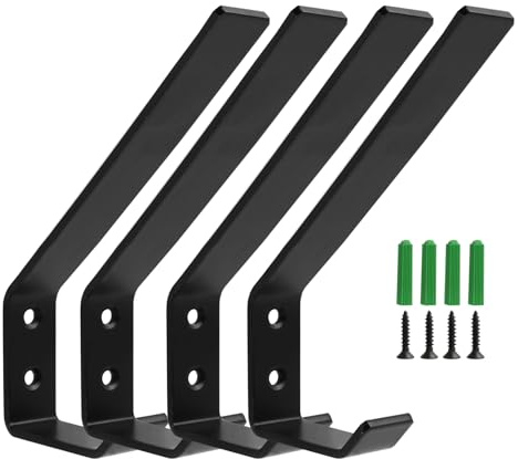 Annlpoy 4pcs kleiderhaken schwarz garderobenhaken edelstahl paneele haken für akustikpaneele coat hooks,Doppelhaken für Akustikpaneele, Wandhaken für Akupanel,Schwarz