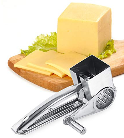 Râpe à fromage avec manivelle, moulin à parmesan en acier inoxydable, râpe à tambour manuelle, fromage parmesan, moulin à fromage pour fromage dur, passe au lave-vaisselle