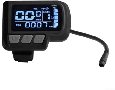 E-Bike LCD Display Meter, Fahrrad Computer Panel Bildschirm Ersatz 24V 36V 48V mit 6 Pins Wasserdichtes Schnittstellenkabel 02OMD Protokoll