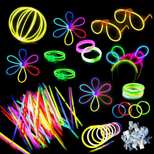 GOLDGE 172 Stück Knicklichter Party Set mit 80 Leuchtstäbe Knicklichter, Kinder Leuchtarmbänder | Knicklichter Kinder | Neon Leuchtstäbe Party Pack für Hochzeiten Partys Geburtstage Silvester Deko