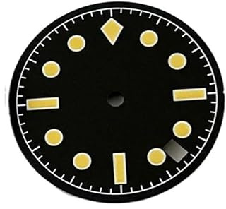 Esfera de reloj Dlai NH35 de 28,5 mm for NH35A 4R35, repuesto de caja luminosa verde.(Black Orange)