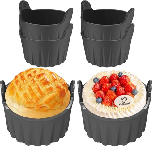 Vexran 6 Pezzi Stampo Silicone Friggitrice Ad Aria, Stampo Silicone Air Fryer, Accessori Air Fryer