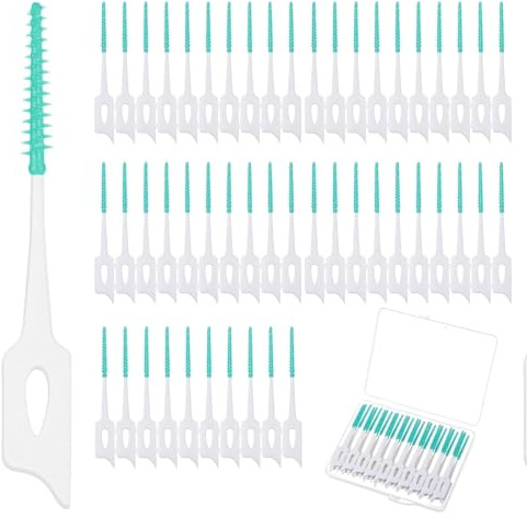 ZhouWei 200 Pezzi scovolini dentali, Dual-use Scovolino Interdentale Silicone Scovolino Denti Pulizia Denti Dental Floss Sticks Scovolini Dentali, per Interdentale Mantenimento Della Salute Orale