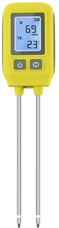 AYJYZHIAG SGS09 Tester NPK for Terreno con retroilluminazione LCD, rilevatore di 4 in 1, misuratore nutrienti for fertilizzanti for, analizzatore Temperatura for Serra