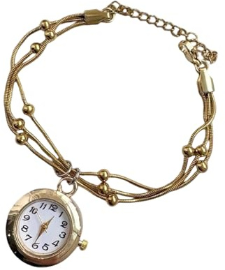 YHAILI Verstellbares Vintage-inspiriertes Fransen-Uhrenarmband mit abnehmbarer Kette für Damen, eleganter Schmuck
