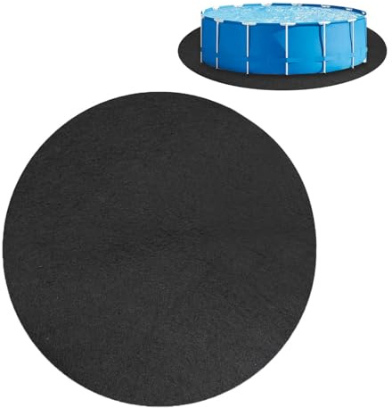 Tapis de piscine rond, tapis de sol robuste pour piscines hors-sol et jacuzzi, protection du sol d'extérieur pour prolonger le revêtement de la piscine, protection du sol fiable (305 cm)