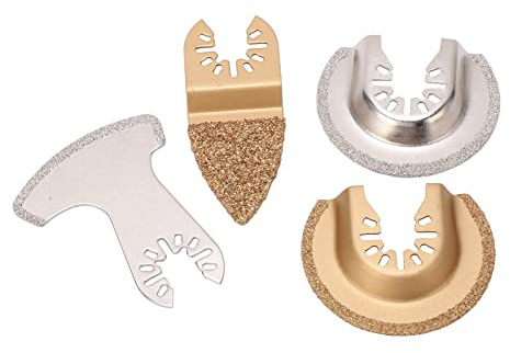 Sxhlseller Hartmetall-Sägeblätter für Multifunktionswerkzeug, Diamant und Hartmetall, lange Lebensdauer, 4 Stück zum Schleifen von Beton, Steinfliesen