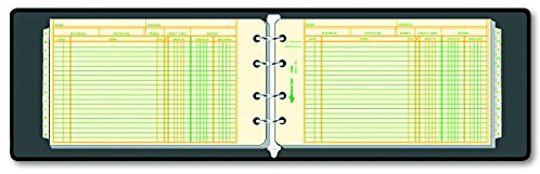 Kit de carpeta de libro mayor de cuatro anillas, 100 hojas de contabilidad, 8 1/2 x 5 1/2