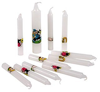 TIB Heyne Geburtstagskerzen mit Lebenslicht Glückssymbole 11-TLG.