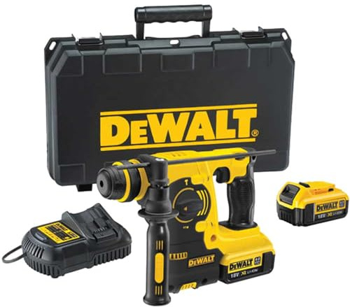 DeWalt 18V XR Lithium-Ion SDS Plus Rotary Hammer Drill includes 2 x 4Ah Batteries Yellow/Black