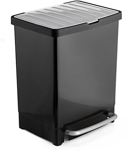 Tatay Cubo de Reciclaje, 17 L + 8 L, Negro, Talla única