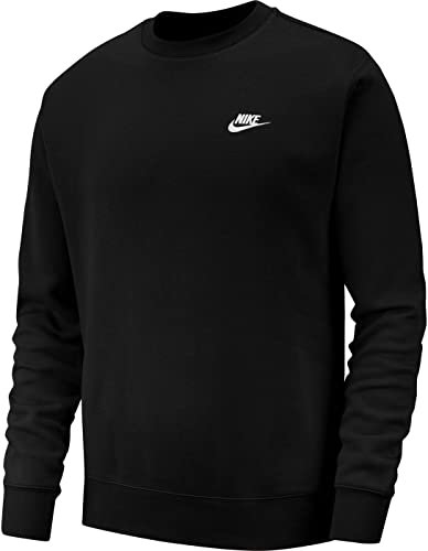 Nike Herren M NSW CLUB CRW BB 804340 Long Sleeved T-shirt, schwarz (black/White), L, 17-23