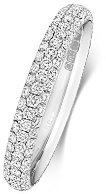 Platin 950 2,9mm Slight Court Form Eternity Diamant Trauring/Ehering/Hochzeitsring Brillant-Schliff 0.97 Karat G - VS WJS18736PT950