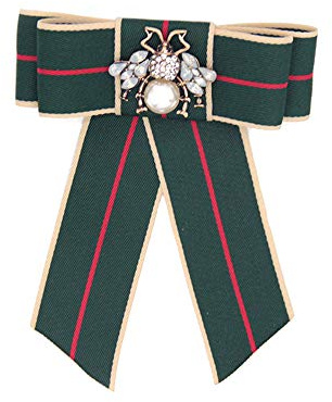 Vpang Broche en cristal avec nœud d'abeille et nœud pour femme - Vert - Taille L