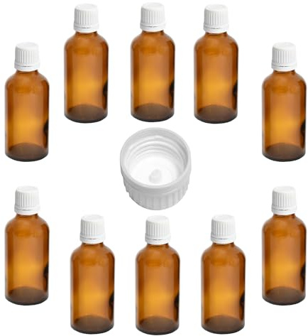 MV-Versand 10 x 50ml Apothekerflasche braun mit Schraubverschluss, Medizinflasche, Stockbottle