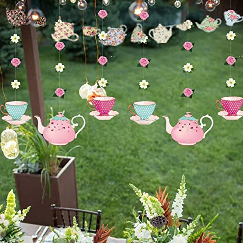JeVenis 4 PCS LÄSST Tea Geburtstag Banner Party Dekorationen