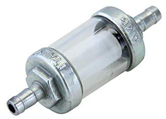 OMG Benzinfilter Kraftstofffilter 6mm Aluminium mit Schauglas | Kompatibel mit Mofa Moped Mokick Roller Hercules Zündapp Kreidler Puch
