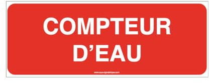 AUA SIGNALETIQUE - Panel Wasserzähler – 160 x 60 mm, PVC 1,5 mm
